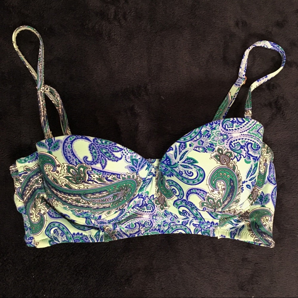 Anthro Mermaid 32B bikini top paisley pride